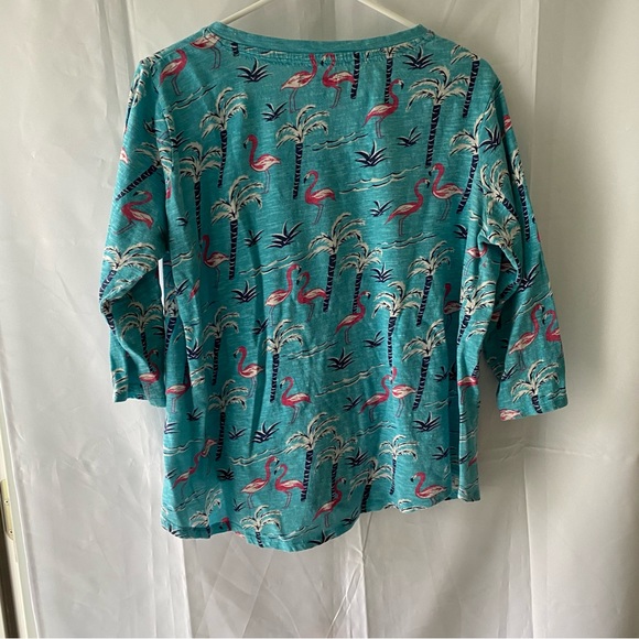 Sunset & Sweet Tea Flamingo palm trees in Turquoise SZ L ADORABLE!!! - Picture 4 of 13